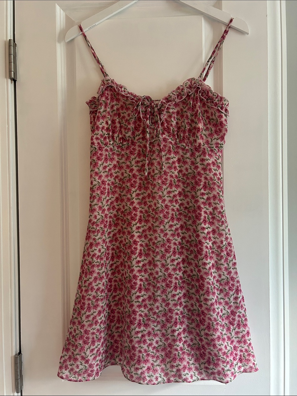 Floral Pink Spaghetti Strap Babydoll Dress